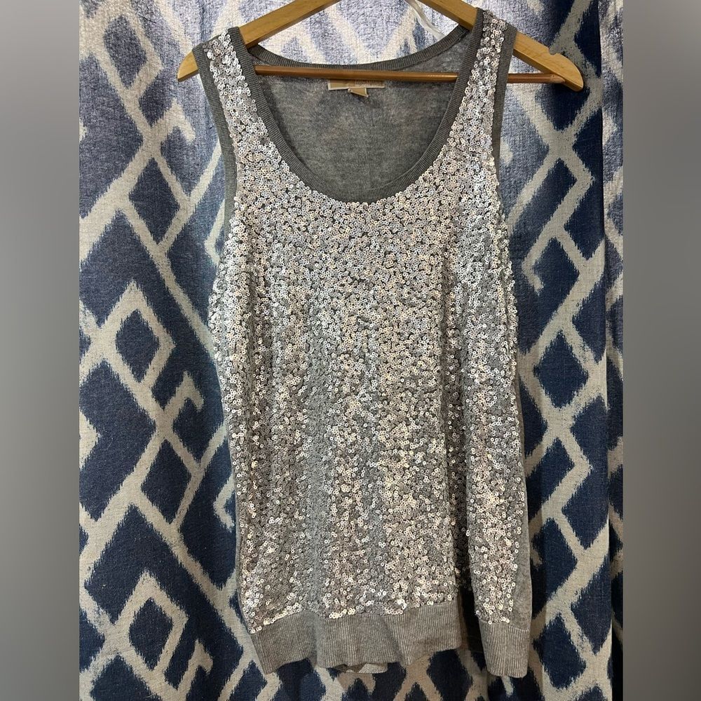 Michael Kors Silver Sequin Tank Size M